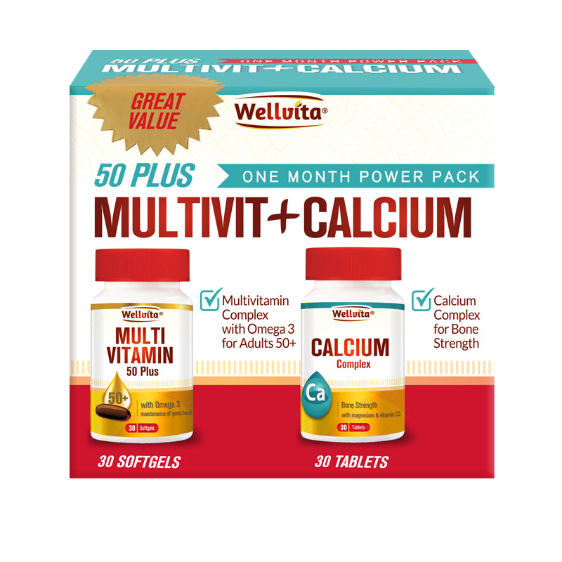 Wellvita 50 Plus Multivit+ Calcium Power Pack