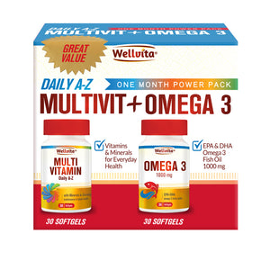 Wellvita Multivit A-Z + Omega 3 Power Pack