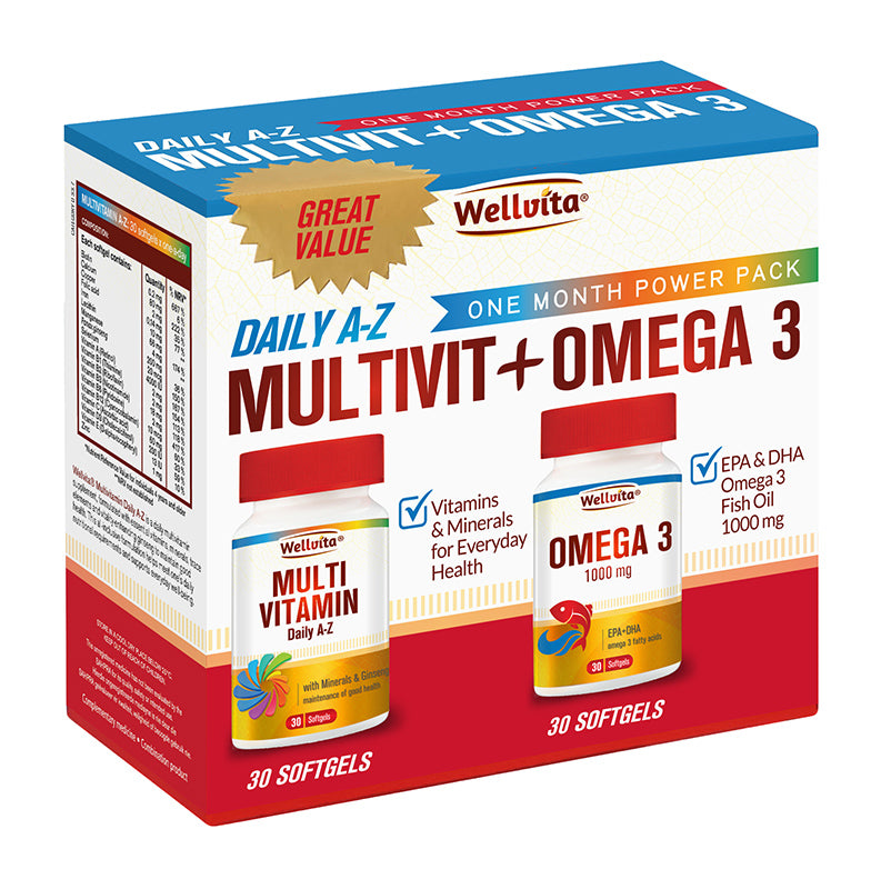 Wellvita Multivit A-Z + Omega 3 Power Pack